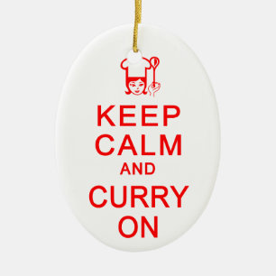 Keep Calm & Curry On ornament - customize
