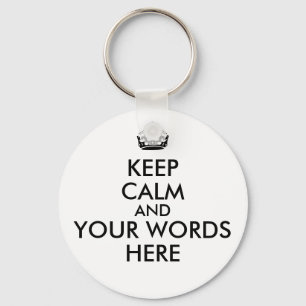 Keep Calm Customizable Text Colour Key Chain Round