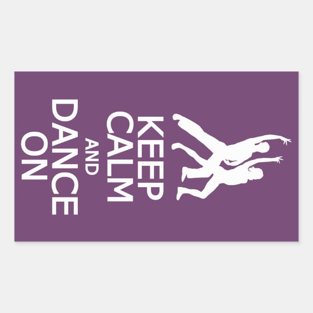 Keep Calm & Dance On custom colour stickers (Front)
