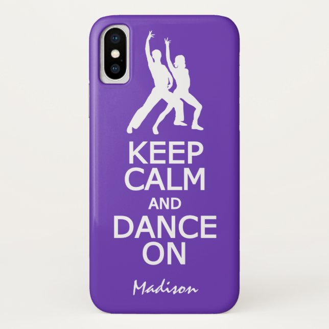 Keep Calm & Dance On custom name & colour cases (Back)