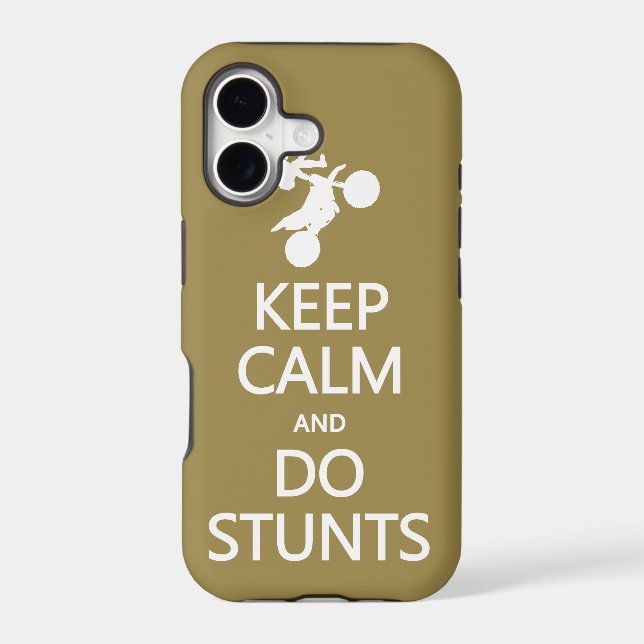 Keep Calm & Do Stunts custom colour iPhone case (Back)
