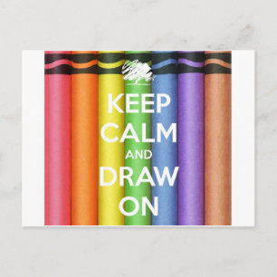 keep calm draw postcard