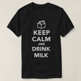 Keep Calm Drink Milk Design T-Shirt
