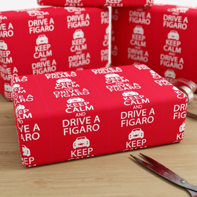 Keep Calm Drive Figaro Wrapping Paper (Keep calm and drive a figaro wrapping paper for all your figgy related gifts)
