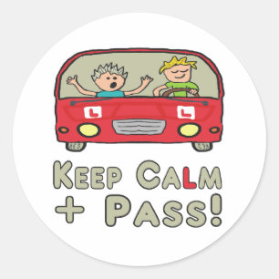 Keep Calm Driving Test Classic Round Sticker