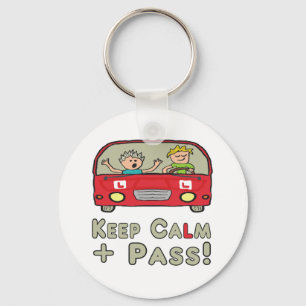 Keep Calm Driving Test Keychain