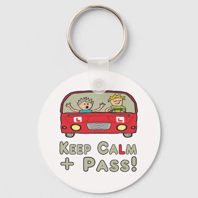 Keep Calm Driving Test Keychain (Front)