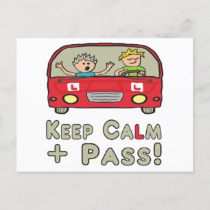 Keep Calm Driving Test Postcard