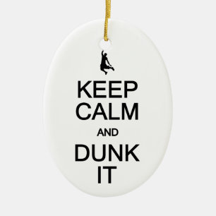 Keep Calm & Dunk It ornament, customize Ceramic Ornament