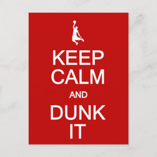 Keep Calm & Dunk It postcard, customize Postcard