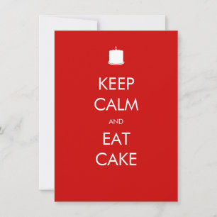 Keep Calm Eat Cake 50th Birthday Invitation