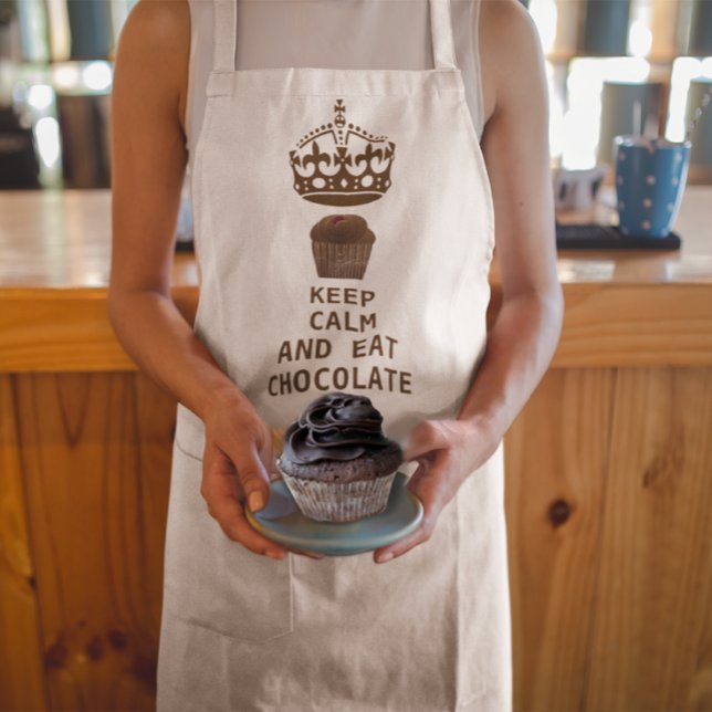 KEEP CALM  EAT  CHOCOLATE STANDARD APRON (Creator Uploaded)