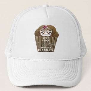KEEP CALM  EAT  CHOCOLATE TRUCKER HAT