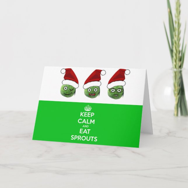 Keep Calm & Eat Sprouts Holiday Card (Front)