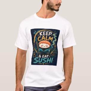 Keep Calm & Eat Sushi – Cute Zen Kawaii Sushi T-Shirt