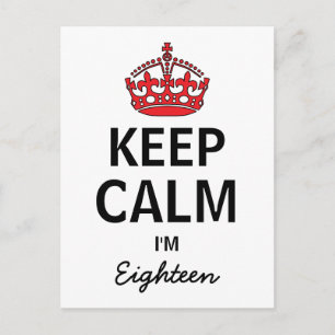 Keep Calm Eighteenth Birthday Invitation Postcard