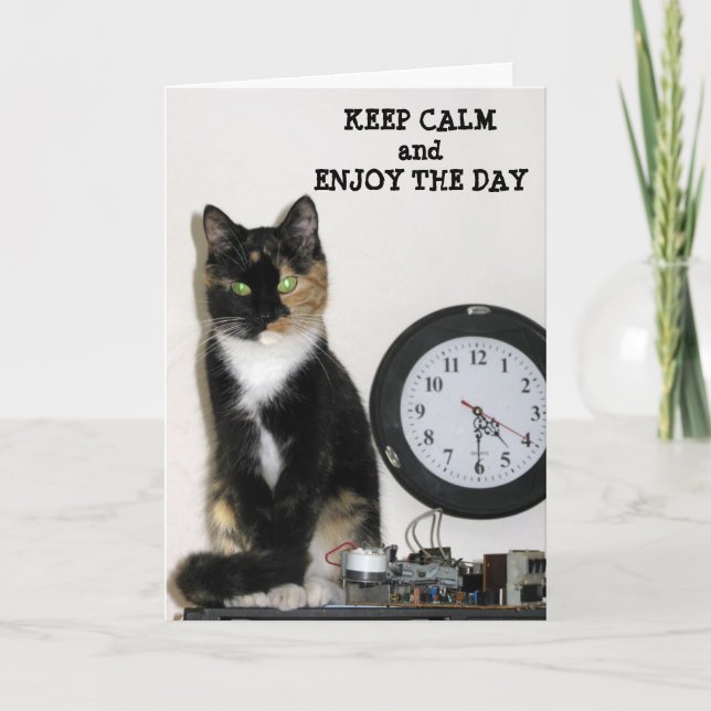 Keep Calm Enjoy The Day Cat Can Fix It Card (Front)