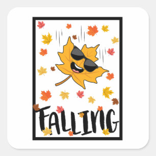 Keep Calm & Fall On Square Sticker