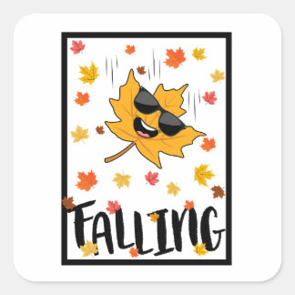 Keep Calm & Fall On Square Sticker