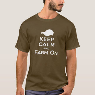 Keep Calm & Farm On - Men's T-Shirt (Dark)