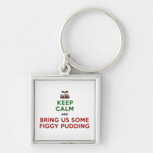 Keep Calm Figgy Pudding Keychain