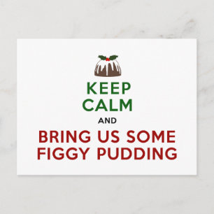 Keep Calm Figgy Pudding Postcard