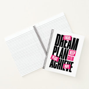 Keep Calm Focus Hope Peace Motivational Notebook