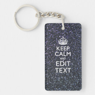 Keep Calm for Your Text on Midnight Style Keychain