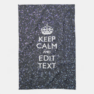 Keep Calm for Your Text on Midnight Style Kitchen Towel