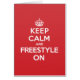 Keep Calm Freestyle Greeting Note Card (Front)