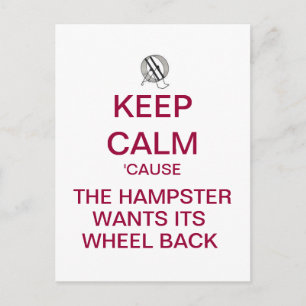 KEEP CALM Get Off The Hampster Wheel Postcard