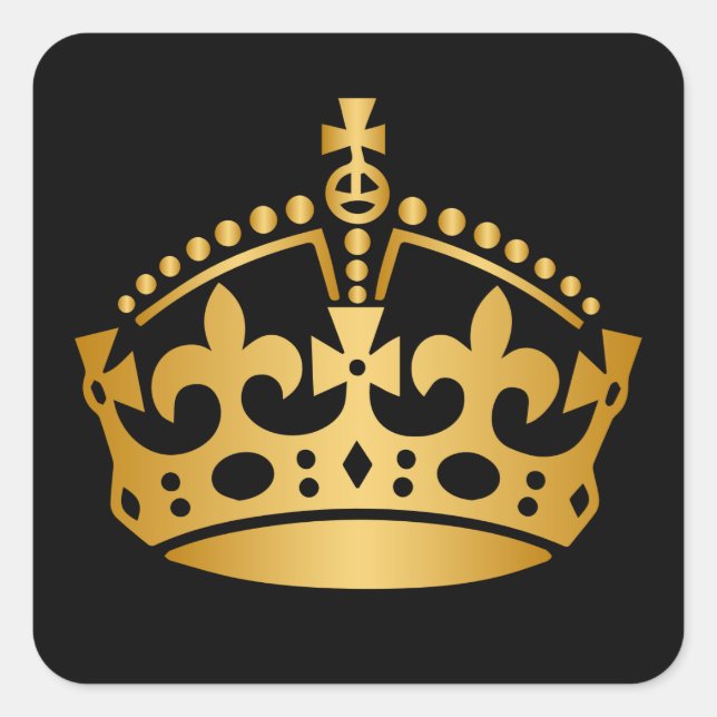 Keep Calm Gold Crown - Change background Square Sticker (Front)