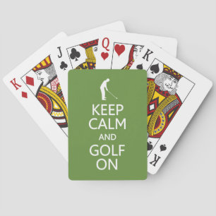 Keep Calm & Golf On custom colour playing cards