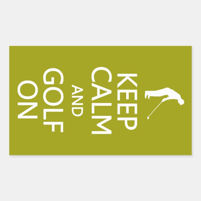 Keep Calm & Golf On custom colour stickers (Front)