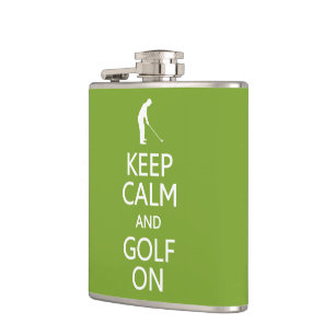 Keep Calm & Golf On custom flask