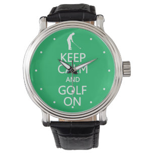 Keep Calm & Golf On custom watches