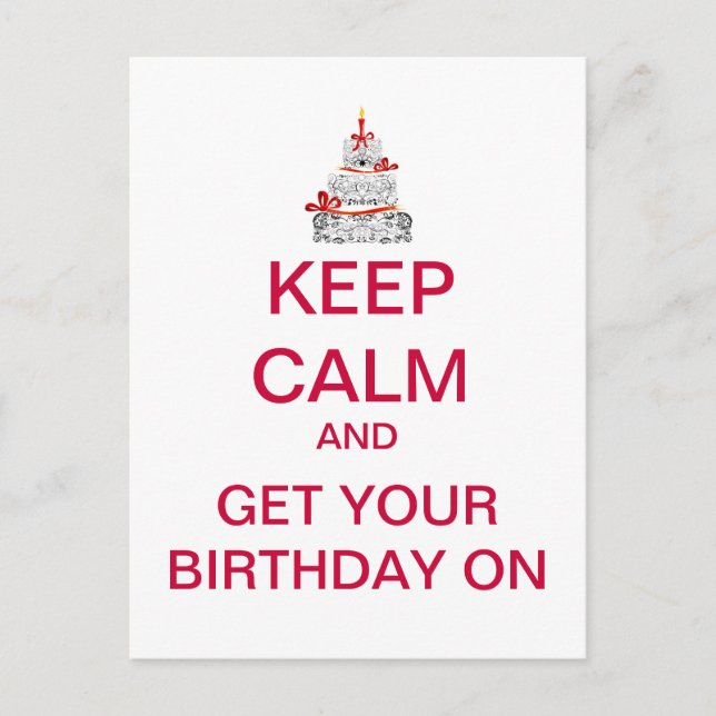 KEEP CALM Happy Birthday Postcard (Front)