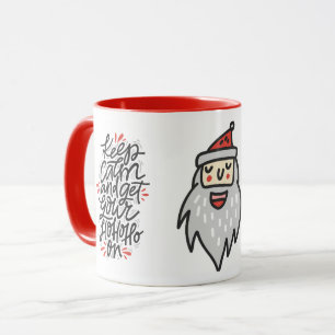 KEEP CALM / HO HO HO Christmas Holiday Modern Mug