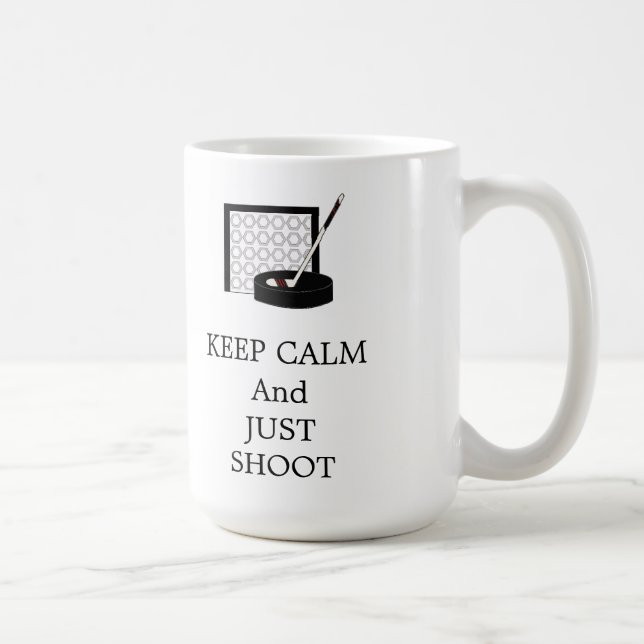 Keep Calm Hockey Net and Stick Coffee Mug (Right)