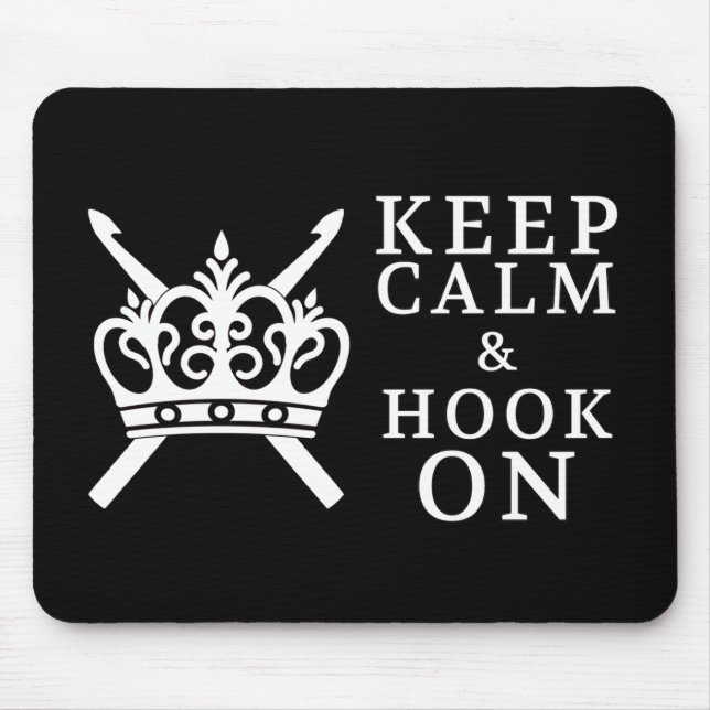 Keep Calm Hook On Crafts /  Crown Logo {Dark} Mouse Pad (Front)
