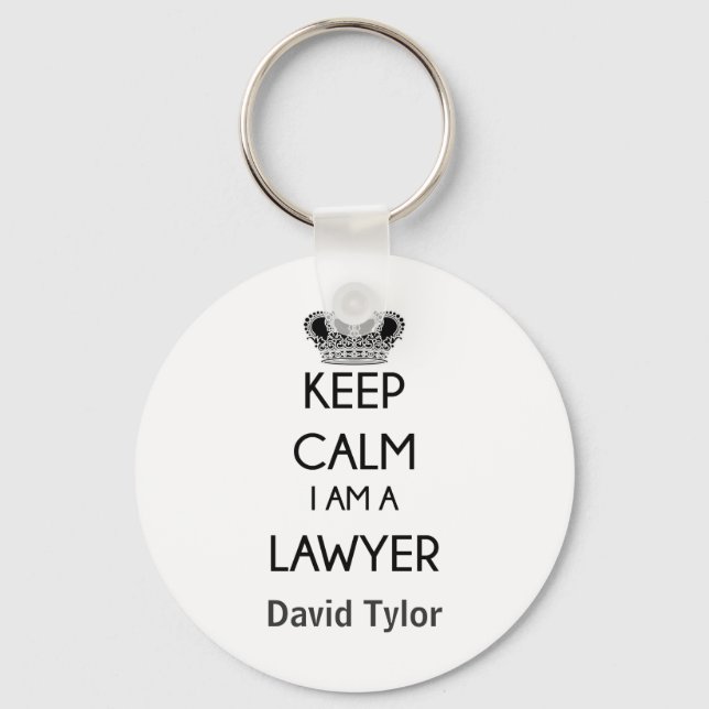 Keep Calm, I am a Lawyer Keychain (Front)