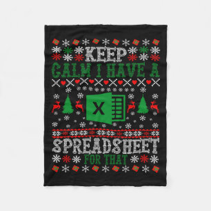 Keep Calm I Have A Spreadsheet For That Christmas  Fleece Blanket