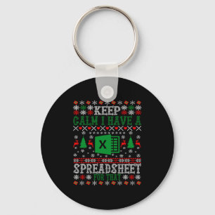 Keep Calm I Have A Spreadsheet For That Christmas Keychain