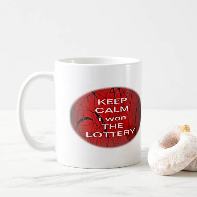 KEEP CALM i won THE LOTTERY Coffee Mug (With Donut)