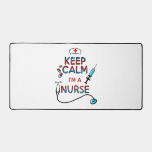keep calm iam nurse  desk mat