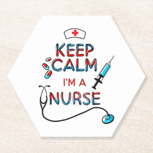 keep calm iam nurse paper coaster
