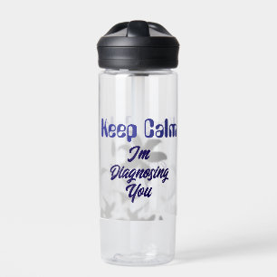 Keep Calm I'l Diagnosing You Purple Water Bottle