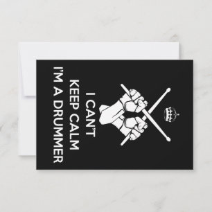 Keep calm I'm a drummer, can't keep calm Thank You Card