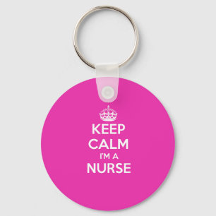 KEEP CALM I'M A NURSE PINK NURSING GIFT KEYCHAIN