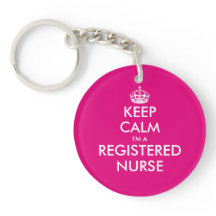 Keep calm i'm a registered nurse keychain